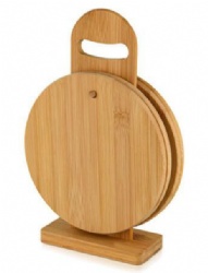5 Piece Bamboo Chopping Board Set, 4 Piece Kitchen Cutting Boards 1 Stand