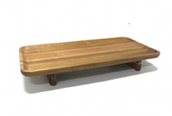 acacia wood serving tray with foot