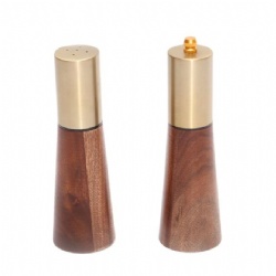 Acacia wood salt and pepper mill set with stainless steel top Wooden and SS salt pepper grinder set