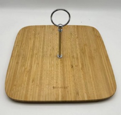 Bamboo cake stand, metal pole