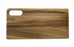 Acacia wood cutting board with oval handle, ractangular