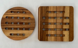 Acacia wood coaster with holes