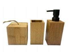 bamboo bathroom set without tray