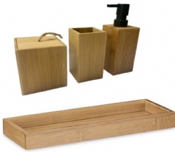 Bamboo 4-Piece Bathroom Accessory Set