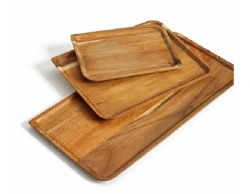 Acacia wood serving tray, 3 sizes